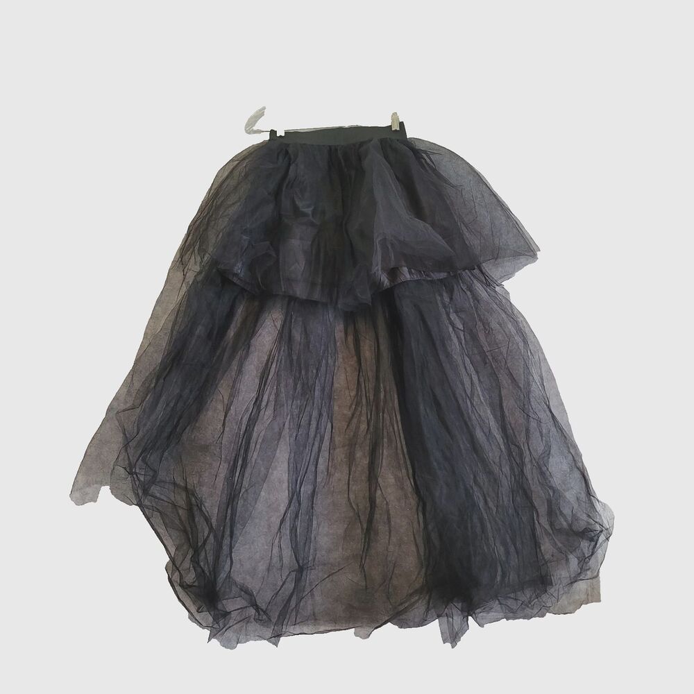 Black Tulle High Low Skirt 24" Waist Gothic Witchy Costume Halloween Party